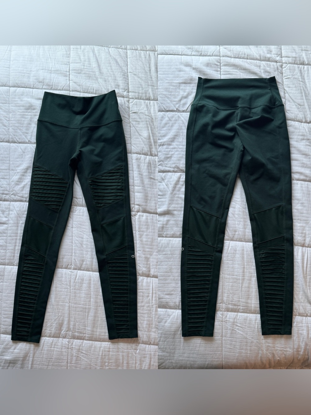 Alo dark green moto leggings size S - Picture 3 of 9
